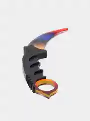 Бордовый нож деревянный керамбит "Мраморный Градиент" cs go
