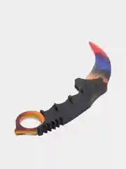 Бордовый нож деревянный керамбит "Мраморный Градиент" cs go