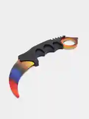 Бордовый нож деревянный керамбит "Мраморный Градиент" cs go