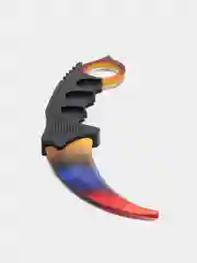Бордовый нож деревянный керамбит "Мраморный Градиент" cs go