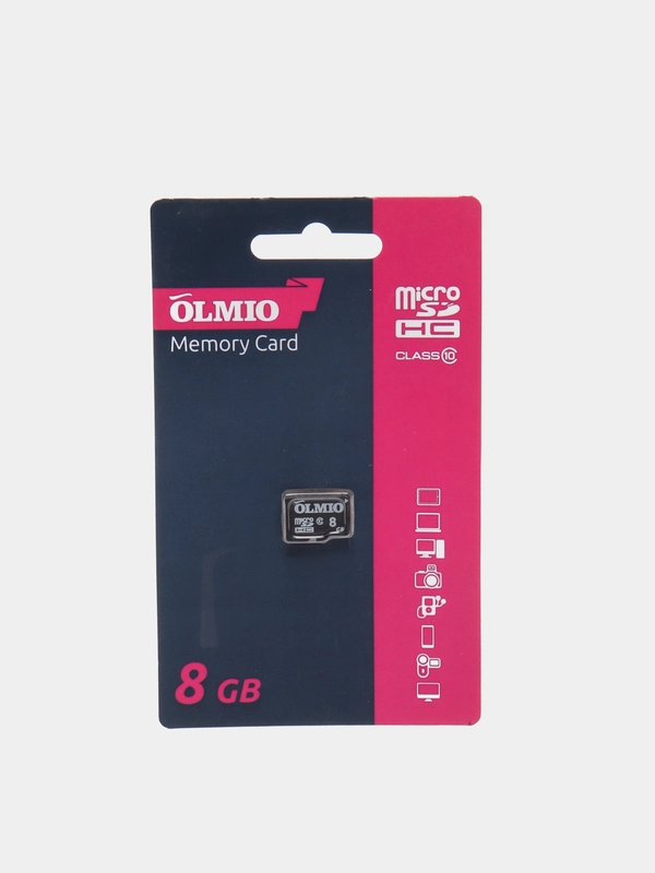 Карта памяти microSDHC 8GB Class 10, без адаптера, Olmio