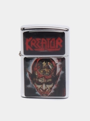 Зажигалка металлическая бензиновая с принтом KREATOR КРЕАТОР