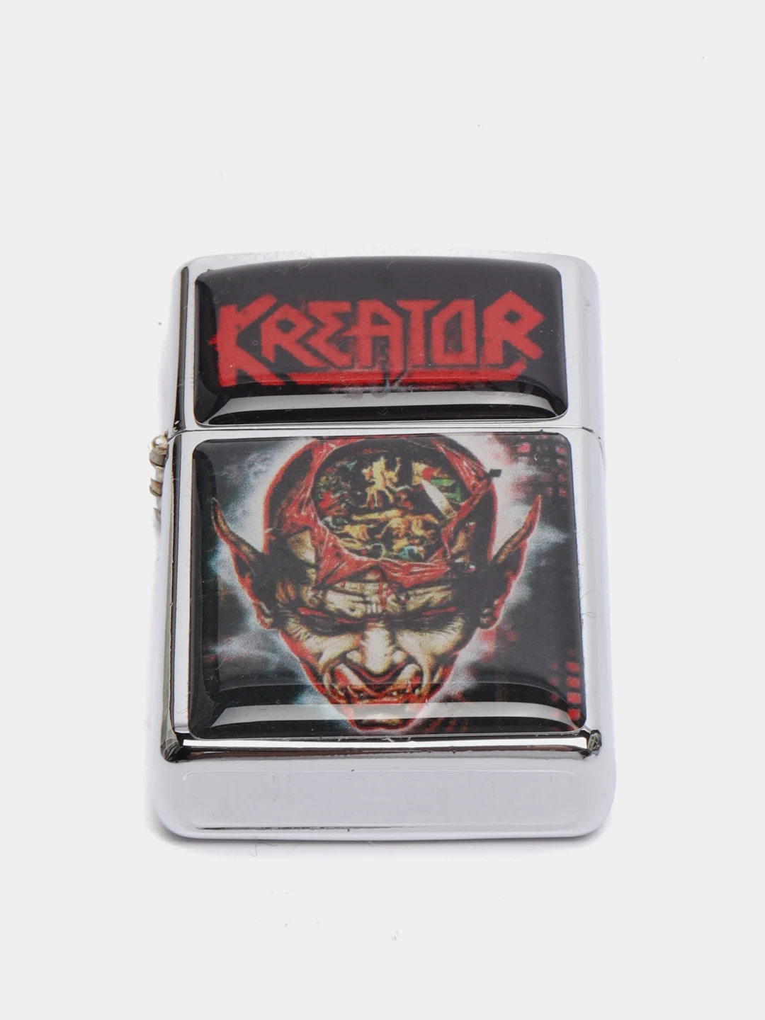 Зажигалка металлическая бензиновая с принтом KREATOR КРЕАТОР