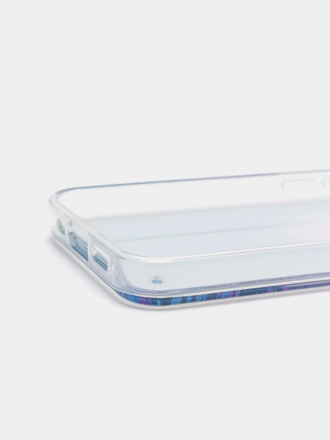 Синий чехол iPhone 12 (6.1)/ 12 Pro, Pro Max, mini силиконовый переливающийся жидкий с блестками