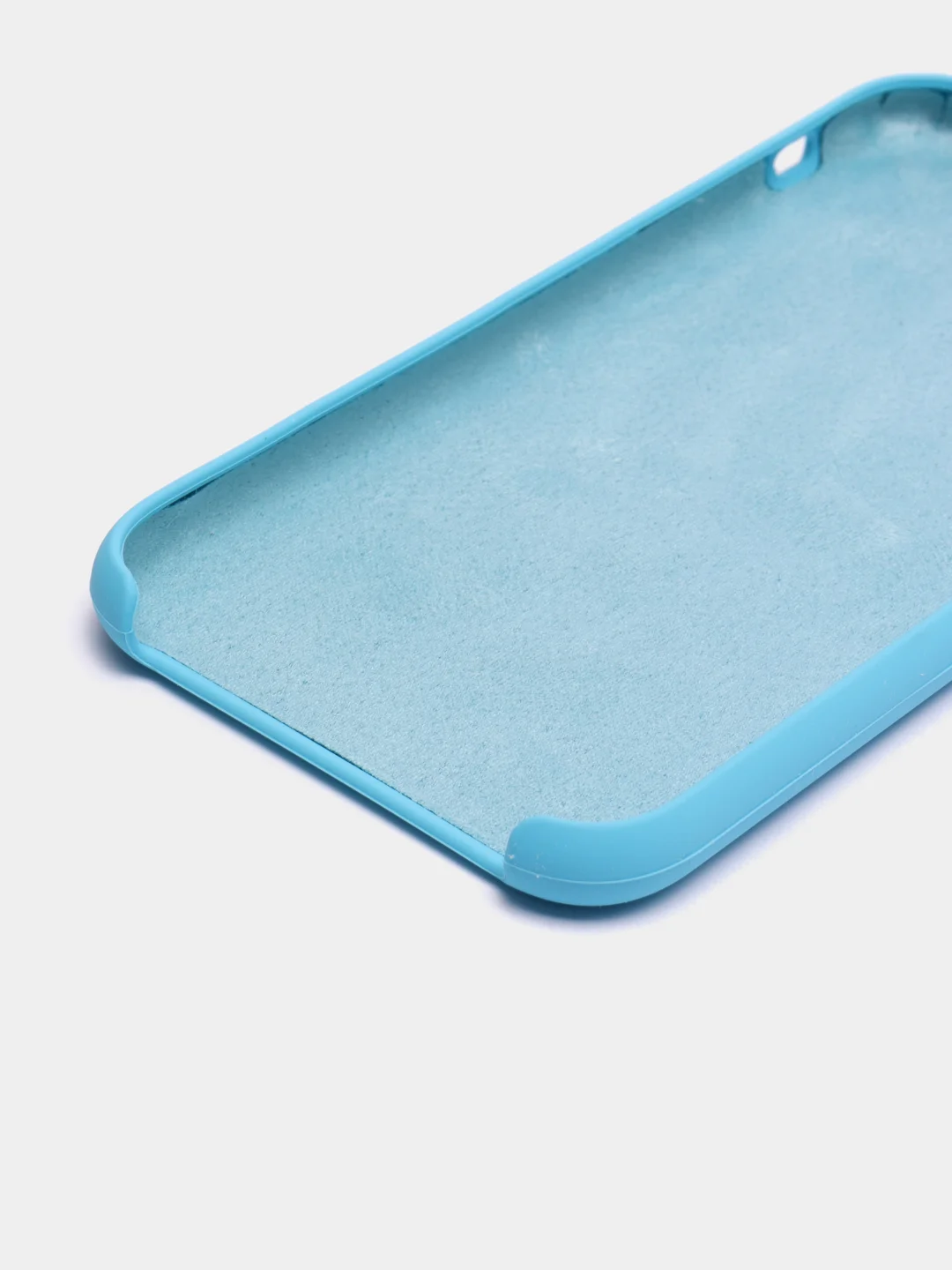 Голубой чехол для iPhone 11 силиконовый, с логотипом