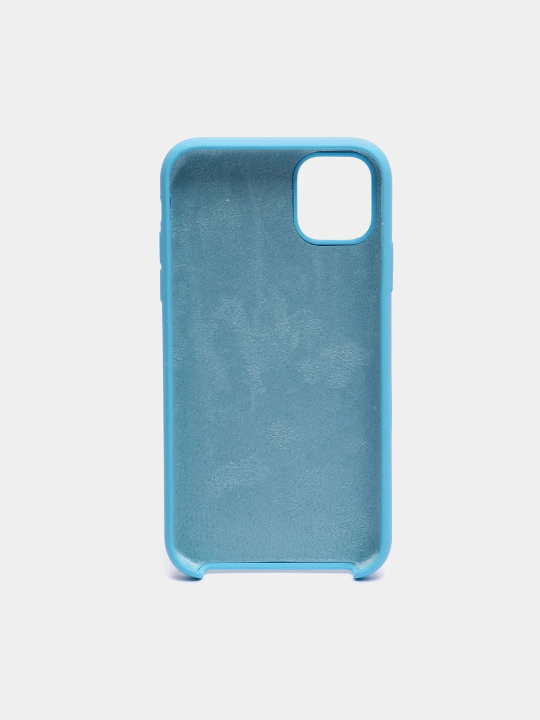 Голубой чехол для iPhone 11 силиконовый, с логотипом