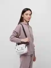 Белый сумка холщовая, через плечо, унисекс