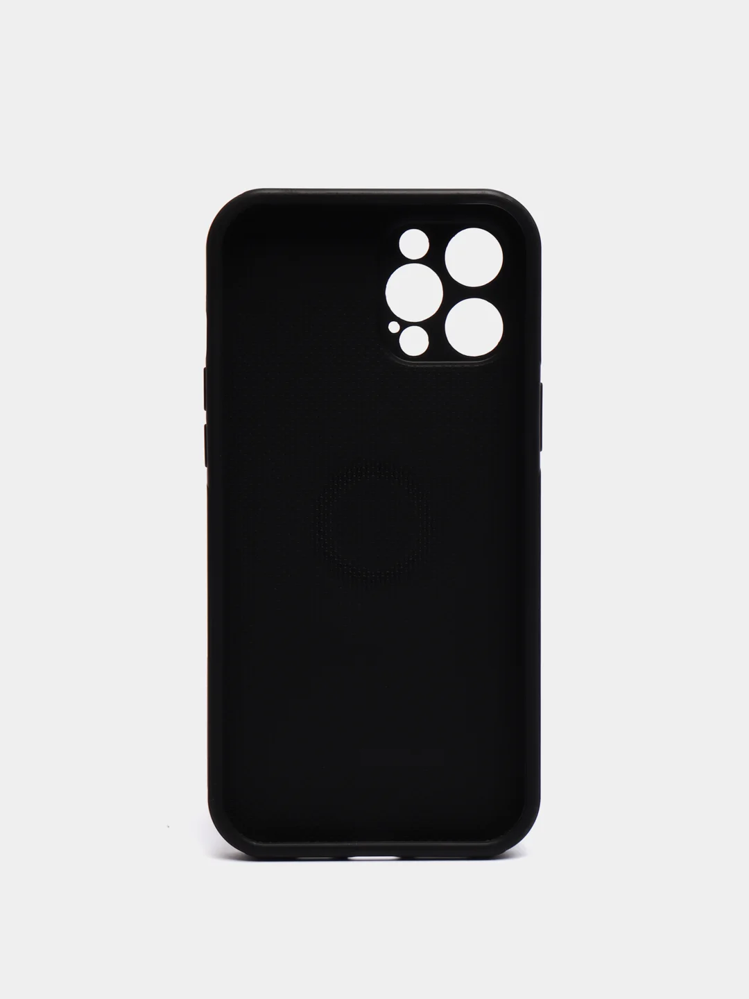 Черный силиконовый чехол iPhone 12 Pro Max, противоударный с магнитом и кольцом