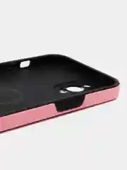Розовый силиконовый чехол iPhone 12 Pro Max, противоударный с магнитом и кольцом