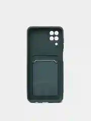 Зеленый чехол на Samsung Galaxy A22 M32 M22 A12 / M12 / A32 с карманом для карты и мягкой вставкой