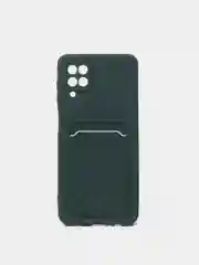 Зеленый чехол на Samsung Galaxy A22 M32 M22 A12 / M12 / A32 с карманом для карты и мягкой вставкой