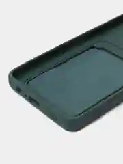 Зеленый чехол на Samsung Galaxy A22 M32 M22 A12 / M12 / A32 с карманом для карты и мягкой вставкой