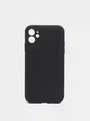 Черный чехол силиконовый для Phone 11 с бархатной подкладкой