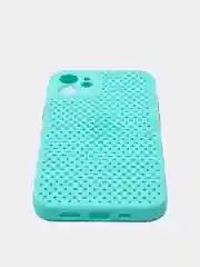 Бирюзовый чехол силиконовый с перфорацией для Айфон  iPhone 11 /11 Pro / 11 Pro Max / 12