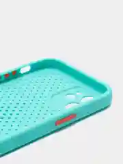 Бирюзовый чехол силиконовый с перфорацией для Айфон  iPhone 11 /11 Pro / 11 Pro Max / 12