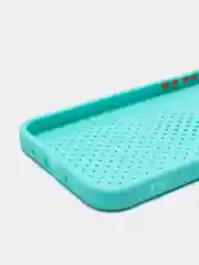 Бирюзовый чехол силиконовый с перфорацией для Айфон  iPhone 11 /11 Pro / 11 Pro Max / 12