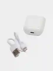 Белый беспроводные Bluetooth наушники i12 с микрофоном для  смартфона / TWS наушники