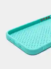 Бирюзовый чехол силиконовый с перфорацией для Айфон  iPhone 11 /11 Pro / 11 Pro Max / 12