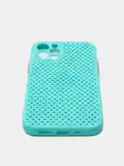 Бирюзовый чехол силиконовый с перфорацией для Айфон  iPhone 11 /11 Pro / 11 Pro Max / 12