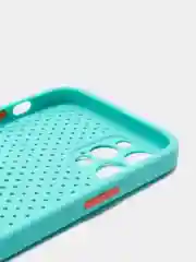 Бирюзовый чехол силиконовый с перфорацией для Айфон  iPhone 11 /11 Pro / 11 Pro Max / 12