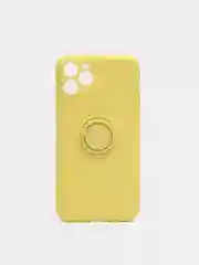 Желтый чехол силиконовый с кольцом на iPhone 11 Pro mobios