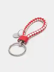 Коралловый меланж брелок кожаный петличка