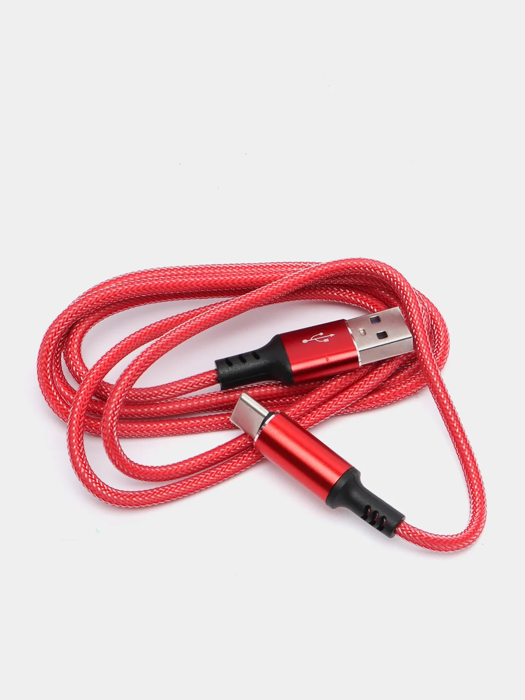 Красный кабель зарядный Micro USB / Lightning / Type-C, 1,2 м, для Android и iPhone