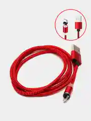 Вишнёвый магнитный кабель для зарядки Micro USB, Type C, Lightning
