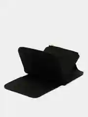 Черный женский кошелек Mini из замшевой экокожи