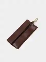 Коричневый ключница из экокожи длинная