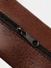 Коричневый ключница из экокожи длинная