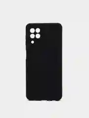 Черный чехол силиконовый с защитой камеры для Samsung A22, M22, M32 с бархатной подкладкой