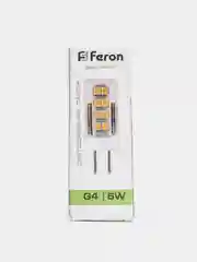 Лампа светодиодная Feron G4 5W 4000K, 220 V, LED, 45*16мм