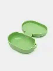 Оливковый чехол для наушников AirDots, однотонный, с карабином