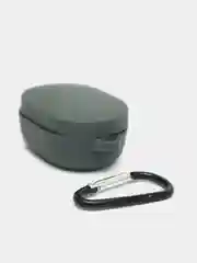 Тёмно-серый чехол для наушников AirDots, однотонный, с карабином
