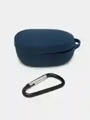 Темно-синий чехол для наушников AirDots, однотонный, с карабином