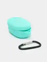 Бирюзовый чехол для наушников AirDots, однотонный, с карабином