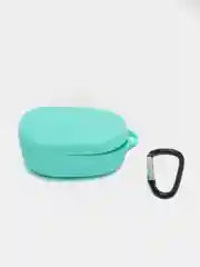 Бирюзовый чехол для наушников AirDots, однотонный, с карабином