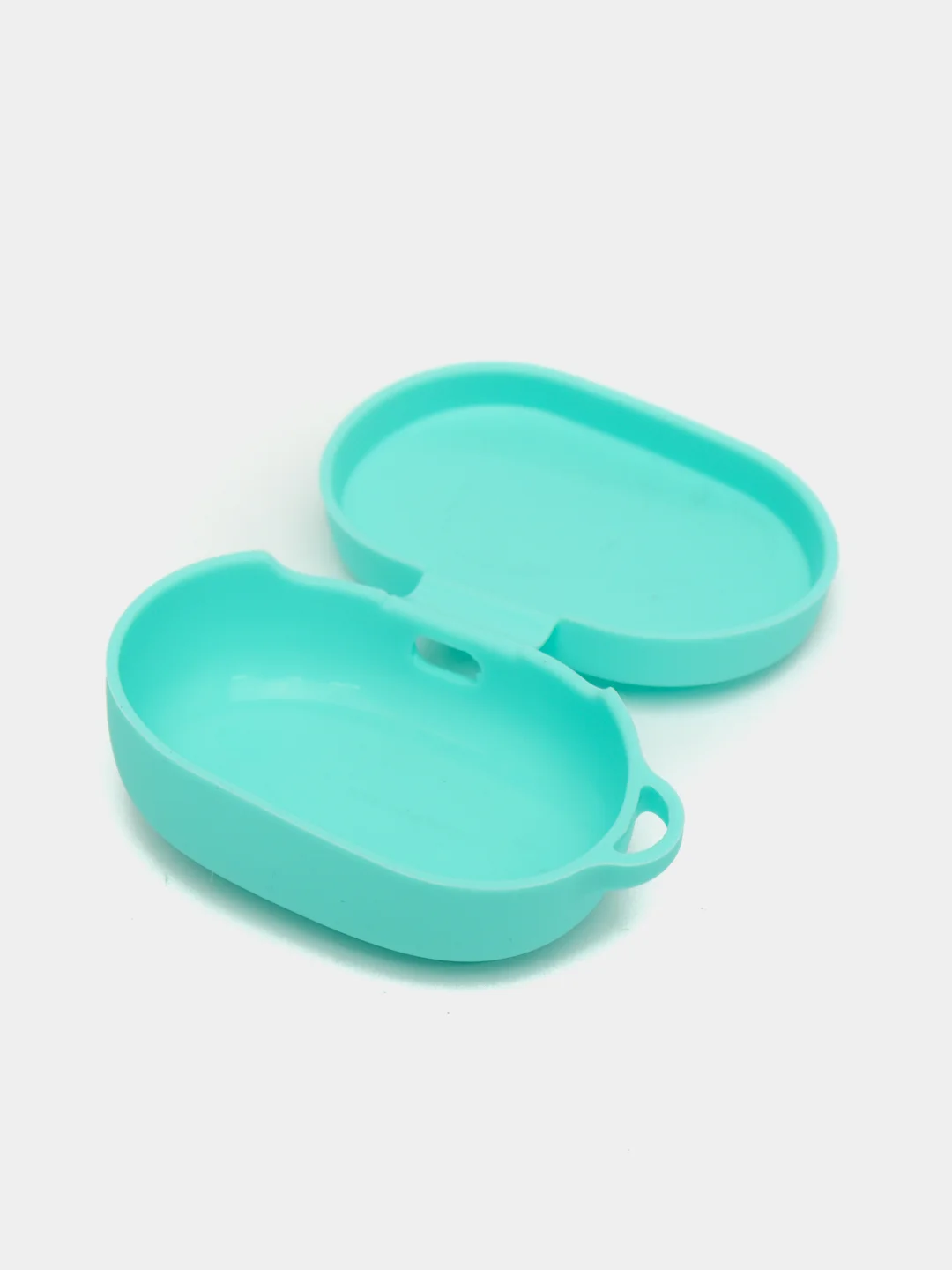 Бирюзовый чехол для наушников AirDots, однотонный, с карабином