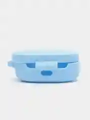 Голубой чехол для наушников AirDots, однотонный, с карабином