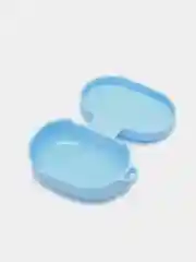 Голубой чехол для наушников AirDots, однотонный, с карабином