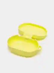 Желтый чехол для наушников AirDots, однотонный, с карабином