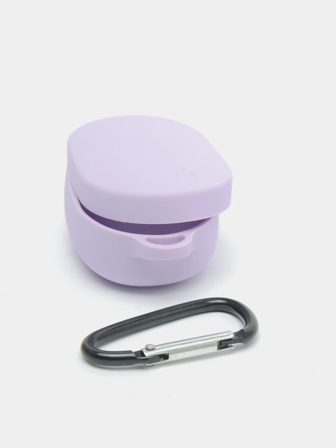 Лавандовый чехол для наушников AirDots, однотонный, с карабином