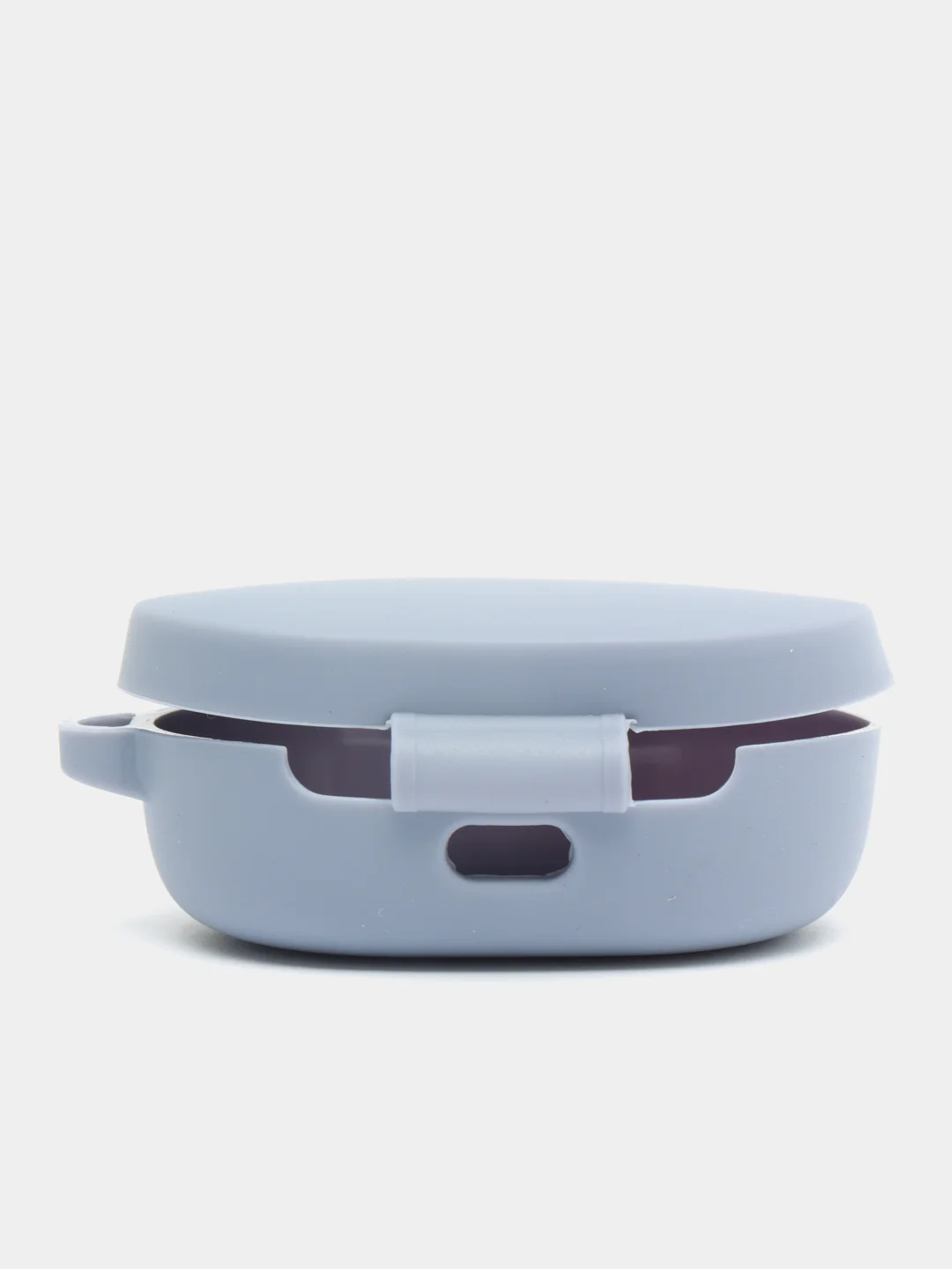Синий меланж чехол для наушников AirDots, однотонный, с карабином