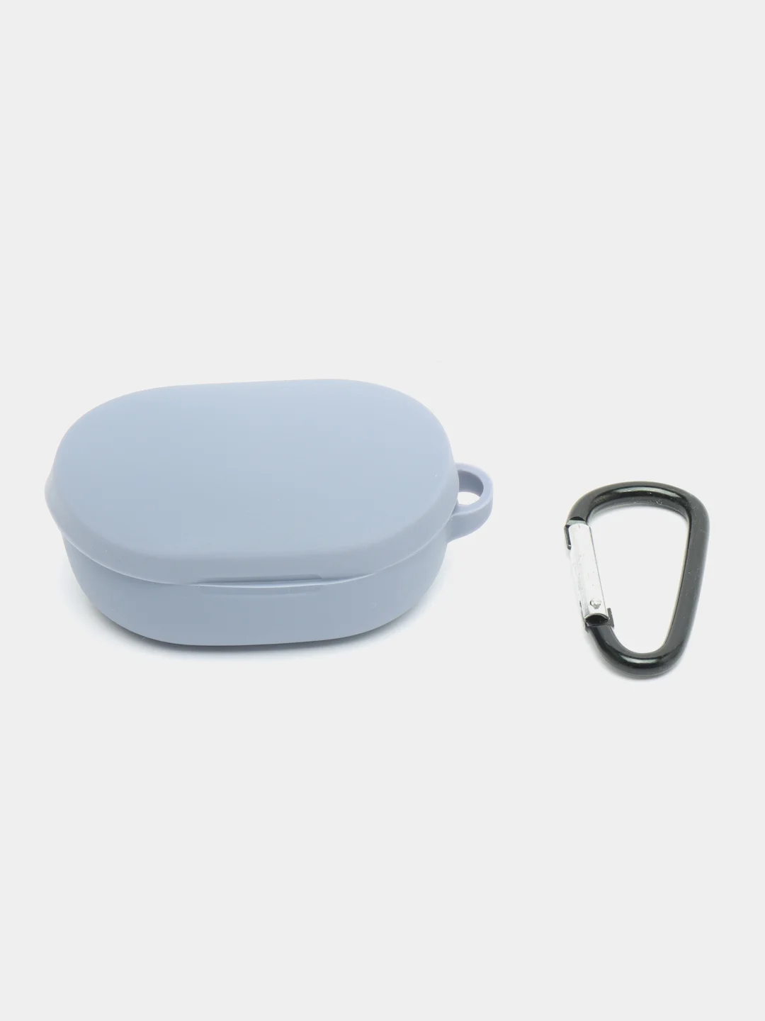 Синий меланж чехол для наушников AirDots, однотонный, с карабином