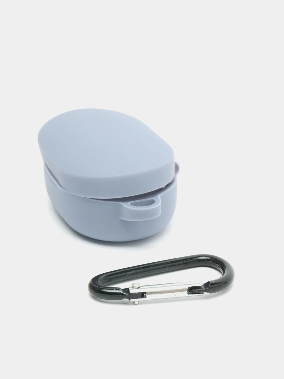 Синий меланж чехол для наушников AirDots, однотонный, с карабином