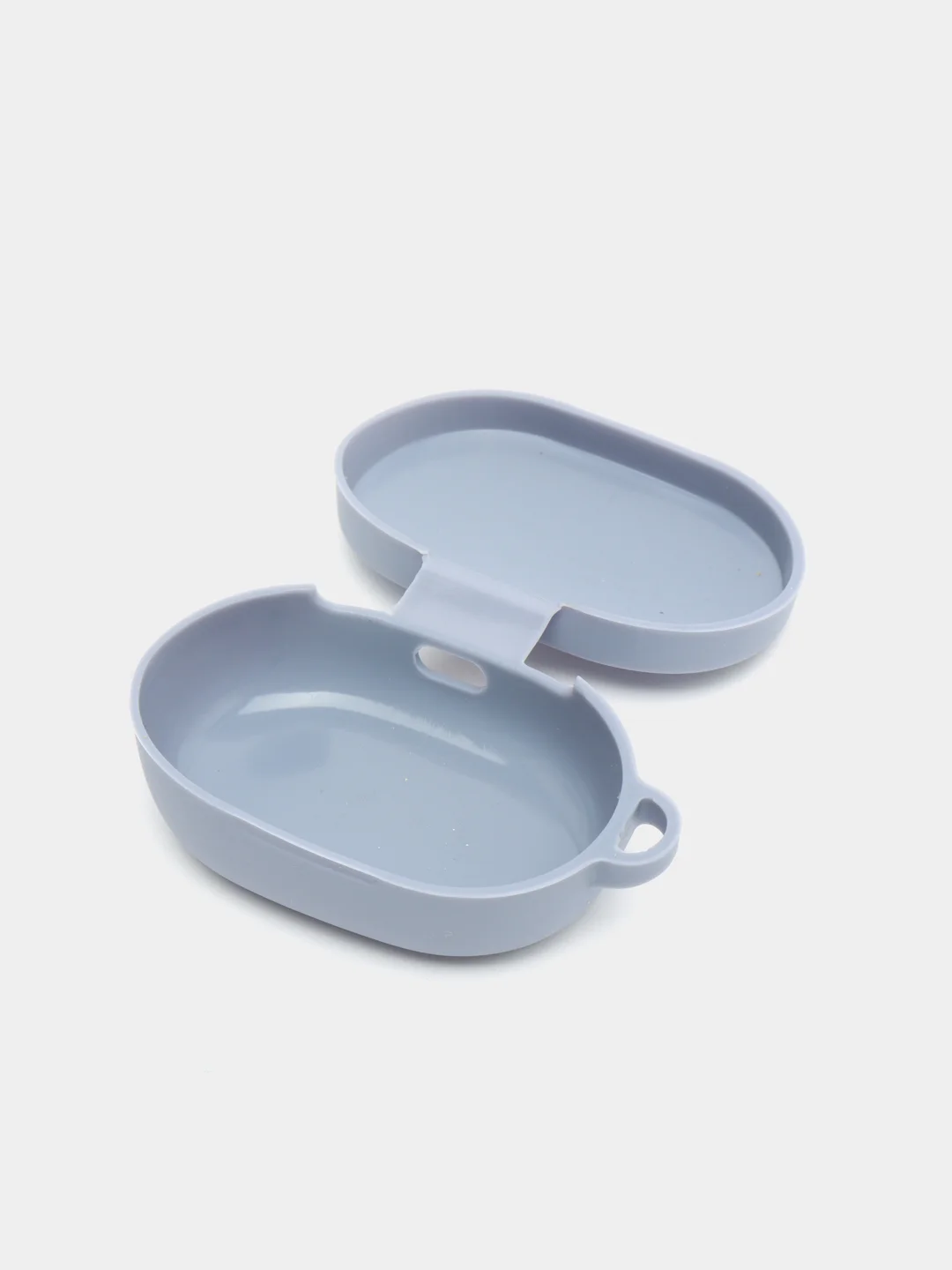 Синий меланж чехол для наушников AirDots, однотонный, с карабином