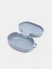 Синий меланж чехол для наушников AirDots, однотонный, с карабином