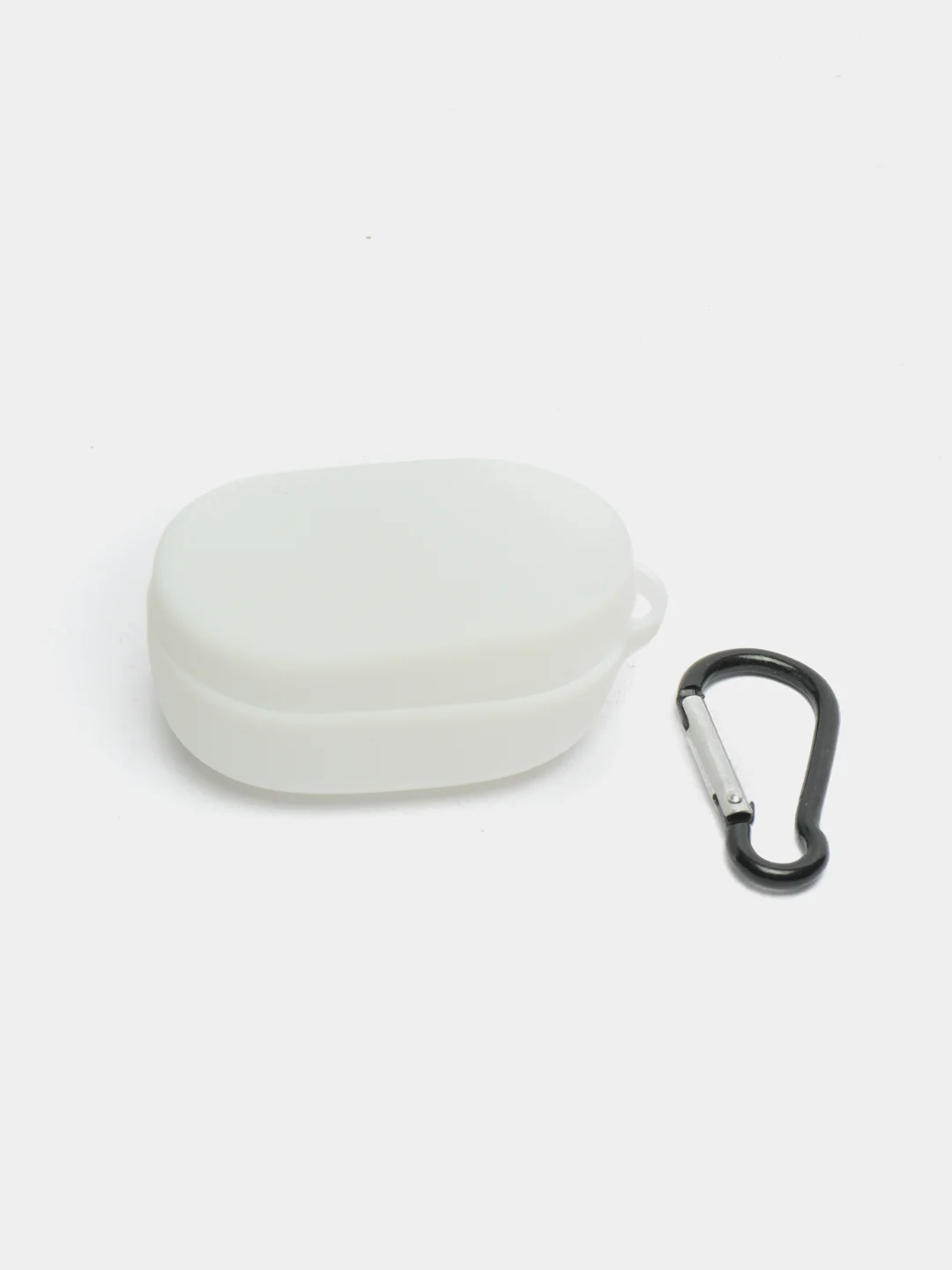 Белый чехол для наушников AirDots, однотонный, с карабином