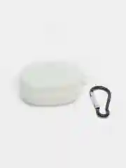Белый чехол для наушников AirDots, однотонный, с карабином
